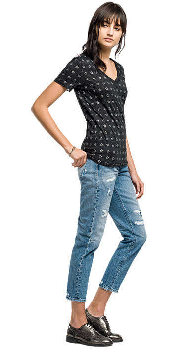 Decathlon ALL OVER STARS T-Shirt mit Sternaufdruck Damen