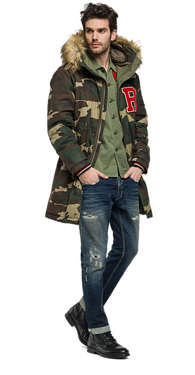 Decathlon Baumwoll-Parka in Camouflage-Optik GREEN/KAKI/BROWN/BLACK CAMO