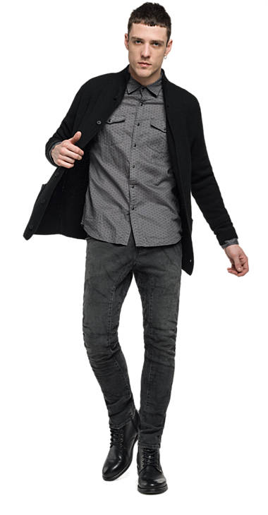 Decathlon BLACK Cardigan aus Wolle mit Revers Herren