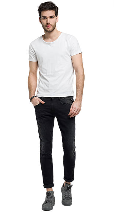 Decathlon BLACK DENIM Slim Fit Jeans Hyperflex Anbass Herren