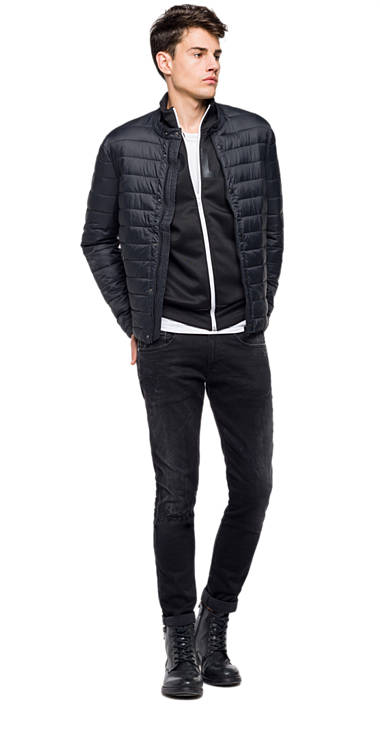 Decathlon BLACK Einfarbige Jacke mit Reißverschluss Herren