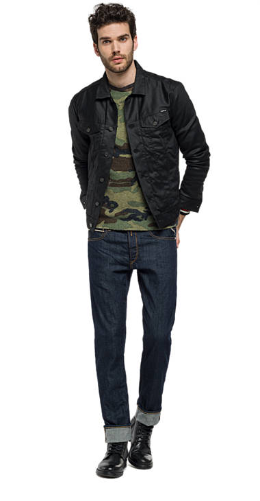 Decathlon BLACK Gepolsterte Thindown Denim Jacke Herren