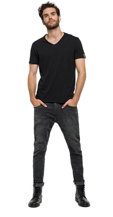 Decathlon BLACK Jersey-T-Shirt mit offenen Kanten Herren