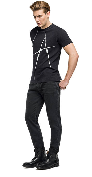 Decathlon BLACK T-Shirt aus stückgefärbtem Jersey Herren