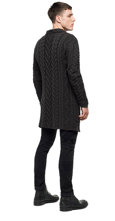 Decathlon Herren PIRATE BLACK Cardigan mit Zopfmuster Germany