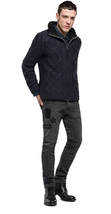 Decathlon Herren DARK BLUE Cardigan mit Zopfmuster Billiger Preis