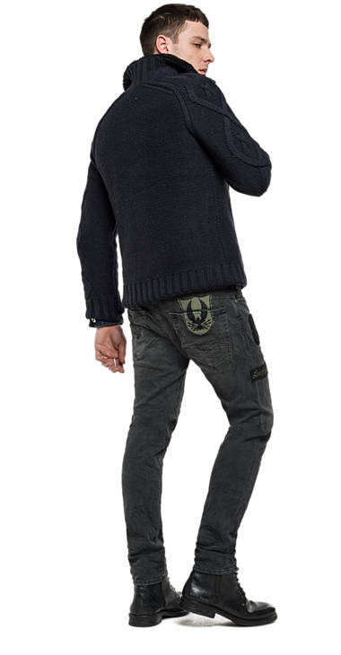 Decathlon Herren DARK BLUE Cardigan mit Zopfmuster Billiger Preis