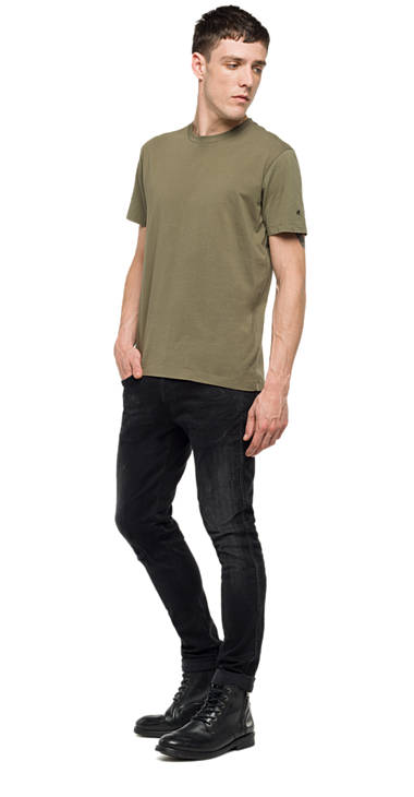 Decathlon Herren DARK OLIVE Einfarbiges Jersey-T-Shirt Kaufen