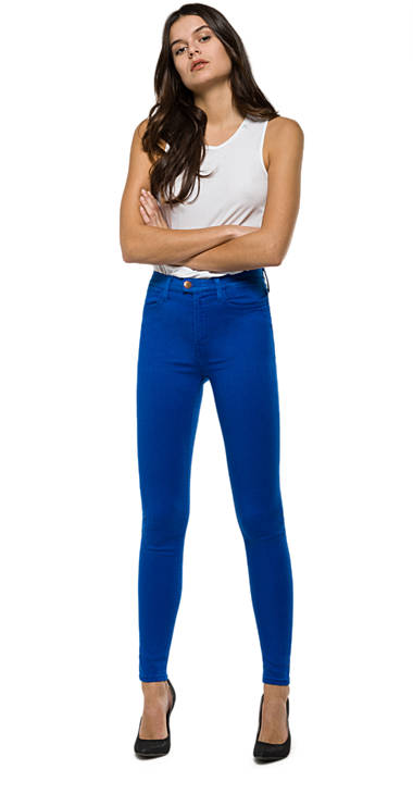 Decathlon ELETTRIC BLUE Jeans Super Skinny Passform sehr hüfthohe Touch Damen