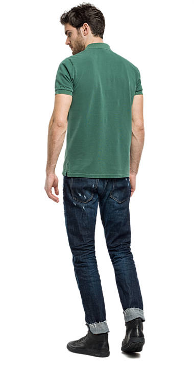 Decathlon Herren EMERALD GREEN Polohemd aus stückgefärbtem Baumwollpikee Outlet