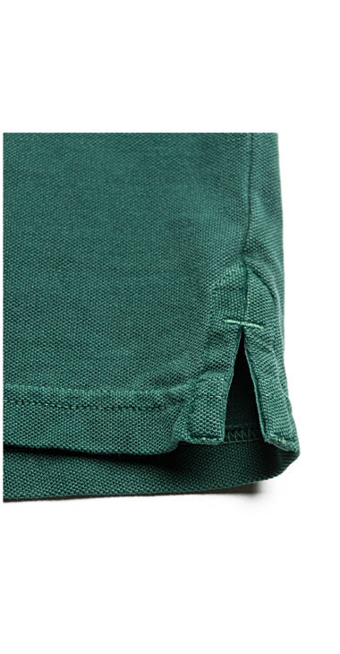 Decathlon Herren EMERALD GREEN Polohemd aus stückgefärbtem Baumwollpikee Outlet