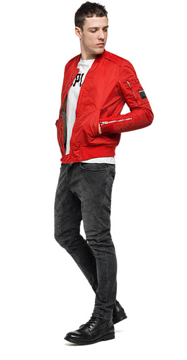 Decathlon Herren RED Einfarbige Bomberjacke aus Twill Online