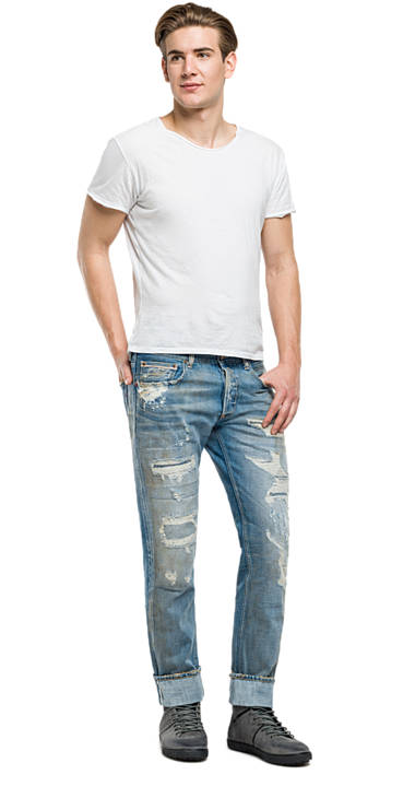 Decathlon Germany Straight Fit Jeans Grover Made in Italy LIGHT DENIM