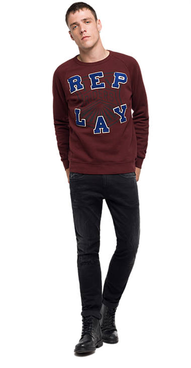 Decathlon Germany Sweatshirt mit Patches und Aufdruck BURGUNDY