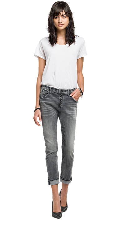 Decathlon GREY DENIM Boy Fit Jeans Pilar Damen