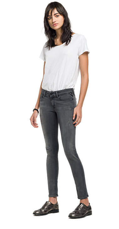 Decathlon GREY DENIM Skinny Fit Jeans Hyperflex Luz Damen