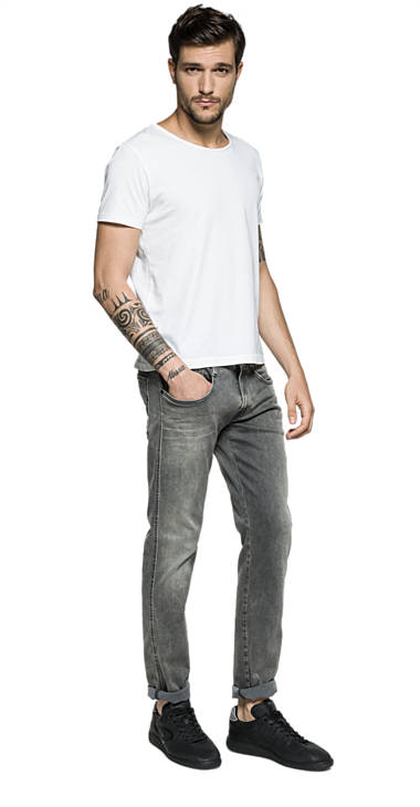 Decathlon GREY DENIM Slim Fit Jeans Hyperflex Anbass Herren