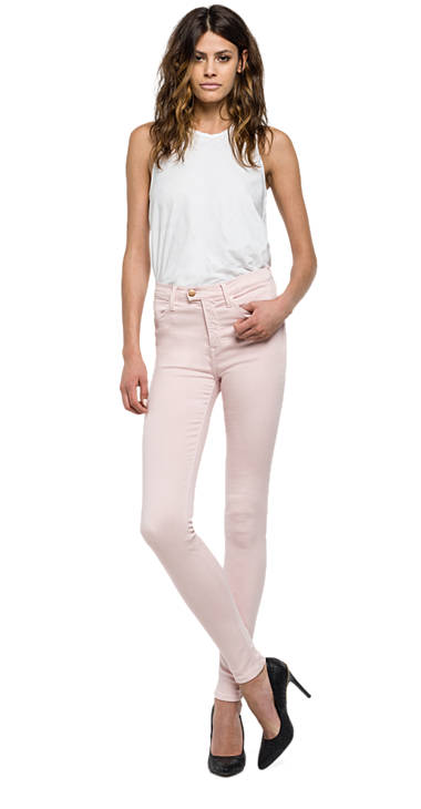 Decathlon Jeans Super Skinny Passform sehr hüfthohe Touch PINK