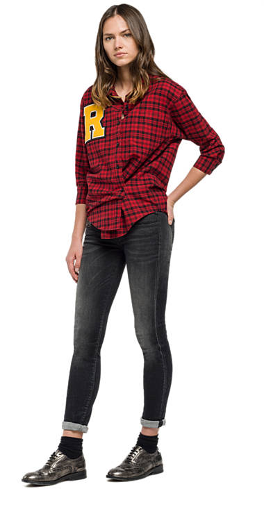 Decathlon Karierte Flanell-Hemdbluse RED/BLACKCHECK