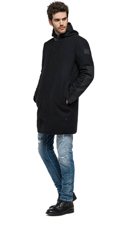 Decathlon Herren BLACK Lange Wolljacke Outlet