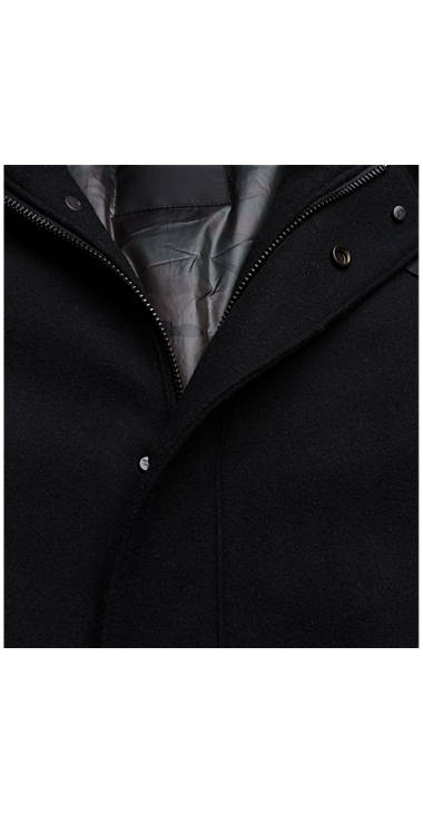 Decathlon Herren BLACK Lange Wolljacke Outlet