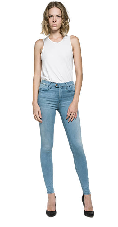 Decathlon LIGHT DENIM Super high waist Skinny Fit Jeans Touch Damen