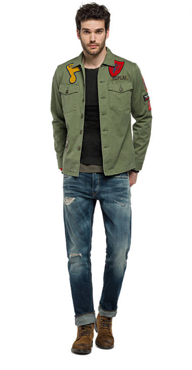 Decathlon LIGHT MILITARY Baumwolljacke mit Patches Herren