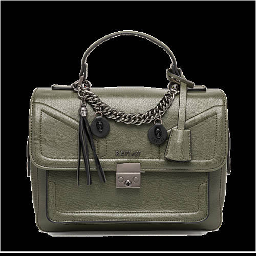 Decathlon MILITARY GREEN Kunstledertasche in Saffiano-Optik Damen