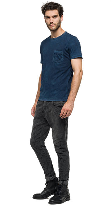 Decathlon Herren NIGHT BLUE T-Shirt in Maltinto-Optik Outlet