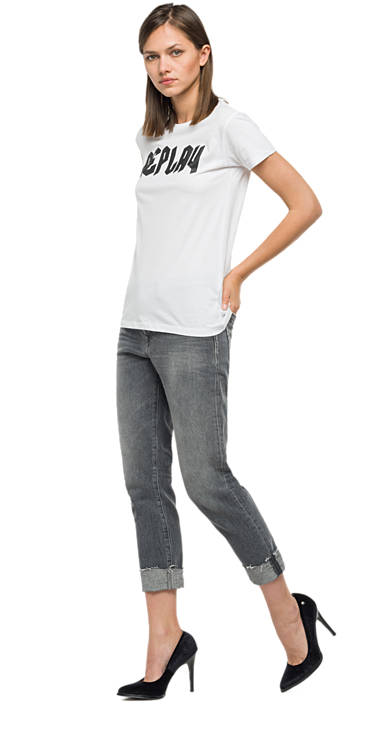 Decathlon Damen OPTICAL WHITE Bedrucktes T-Shirt aus reiner Baumwolle Billiger Preis