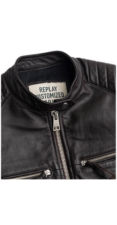 Decathlon Herren DARK BROWN Bikerjacke aus Leder Online