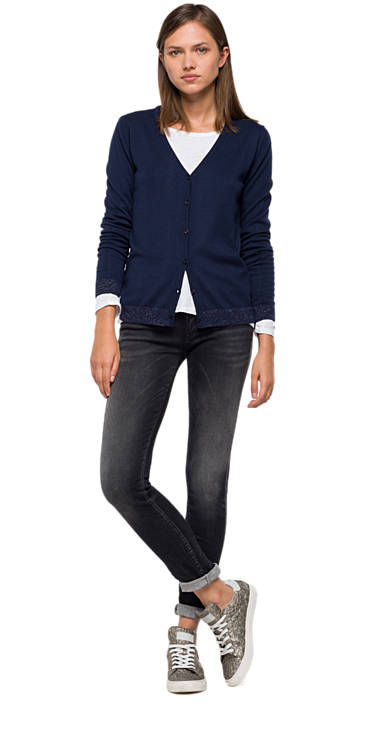 Decathlon Online Cardigan aus Wolle mit V-Ausschnitt NIGTH BLUE