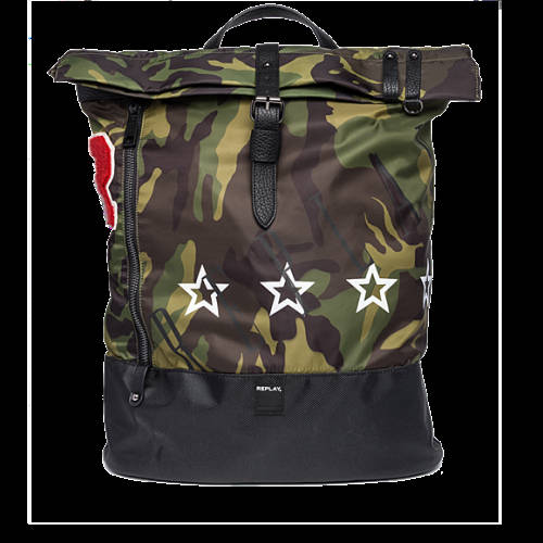 Decathlon Online Rucksack in Camouflage-Optik mit Patch BLACK -PINO- MIL GREEN- OIL GR