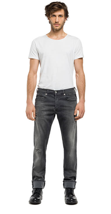 Decathlon Herren GREY DENIM Straight Fit Jeans Hyperflex Grover Kaufen