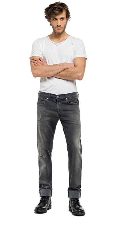 Decathlon Online Straight Fit Jeans Hyperflex Grover GREY DENIM