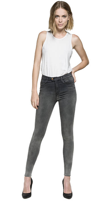 Decathlon Online Super high waist Skinny Fit Jeans Touch GREY DENIM