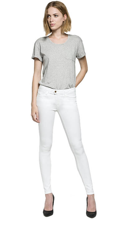 Decathlon OPTICAL WHITE Low waist Skinny Fit Jeans Touch Damen