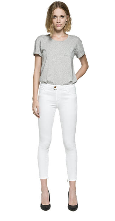 Decathlon OPTICAL WHITE Super Skinny Cropped Jeans Touch Damen