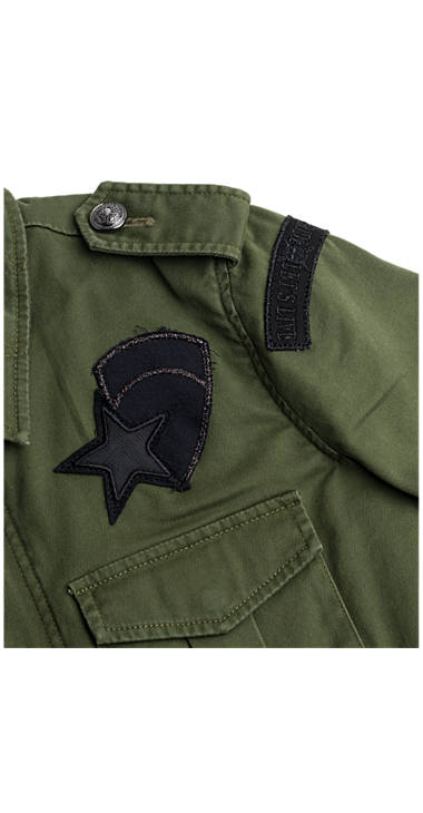 Decathlon Herren COMBAT GREEN Baumwolljacke mit Patches Sale