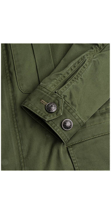 Decathlon Herren COMBAT GREEN Baumwolljacke mit Patches Sale