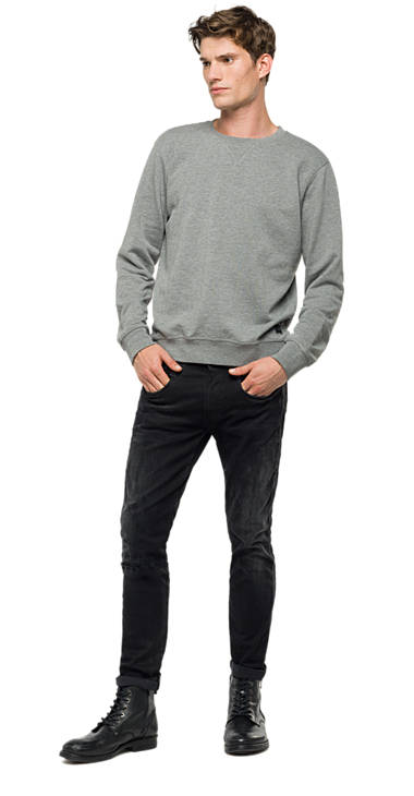 Decathlon Outlet Einfarbiges Baumwoll-Sweatshirt MEDIUM GREY MELANGE