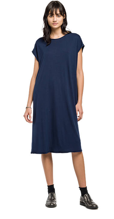 Decathlon Outlet Langes Kleid mit Nietenapplikation DARK BLUE