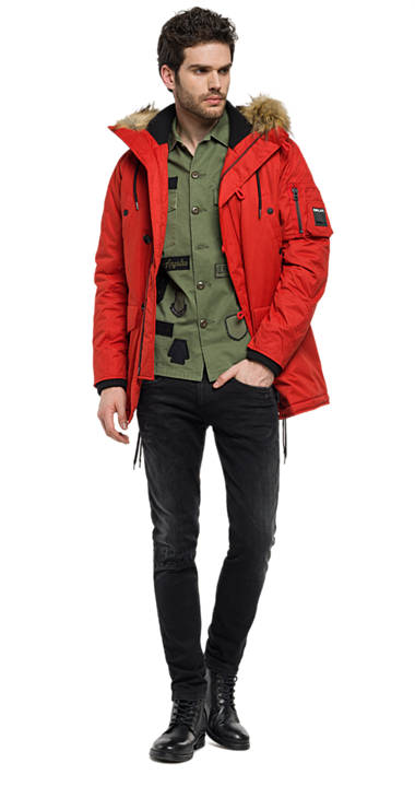 Decathlon RED Einfarbiger Parka aus Baumwollmischgewebe Herren