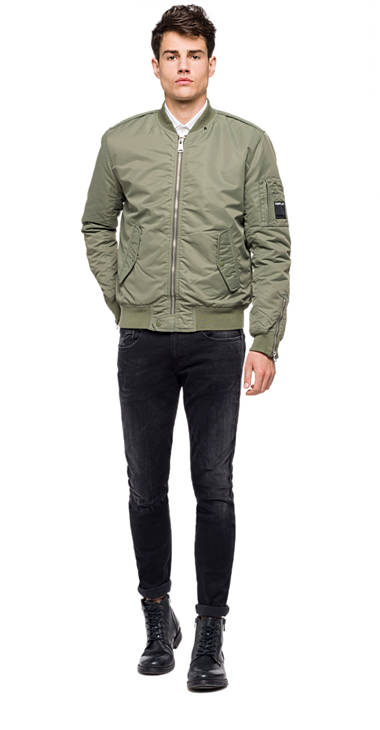 Decathlon SAGE GREEN Einfarbige Bomberjacke aus Twill Herren