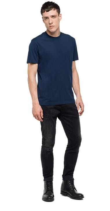 Decathlon Sale Einfarbiges Jersey-T-Shirt MIDNIGHT BLUE