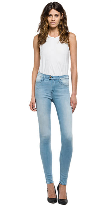 Decathlon Sale High waist Skinny Fit Jeans Touch LIGHT DENIM