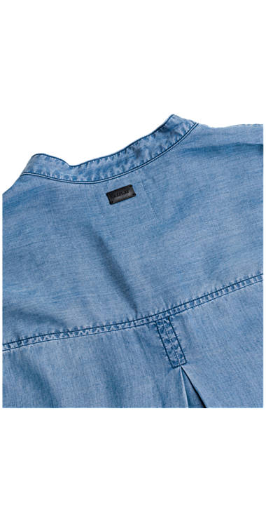 Decathlon Damen LIGHT DENIM Lange Jeanshemdbluse mit Stickerei Online