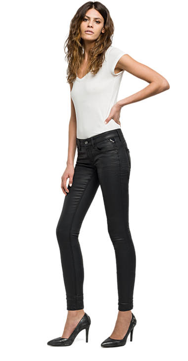 Decathlon Sale Skinny Fit Jeans Luz Back Zip BLACK DENIM