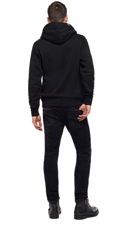 Decathlon Herren BLACK Sweatshirt mit Kapuze und Patch Outlet