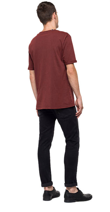 Decathlon Herren BURGUNDY T-Shirt mit Glitzeraufdruck neu